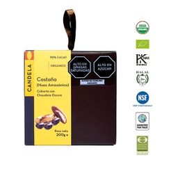 Castaña Amazónica Cubierta con Chocolate Orgánico 200g / 70% Cacao