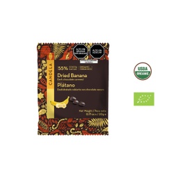[TPA6156] Plátano deshidratado cubierto con chocolate 55% Cacao 20 g/Orgánico/Sachet/Caja x 16